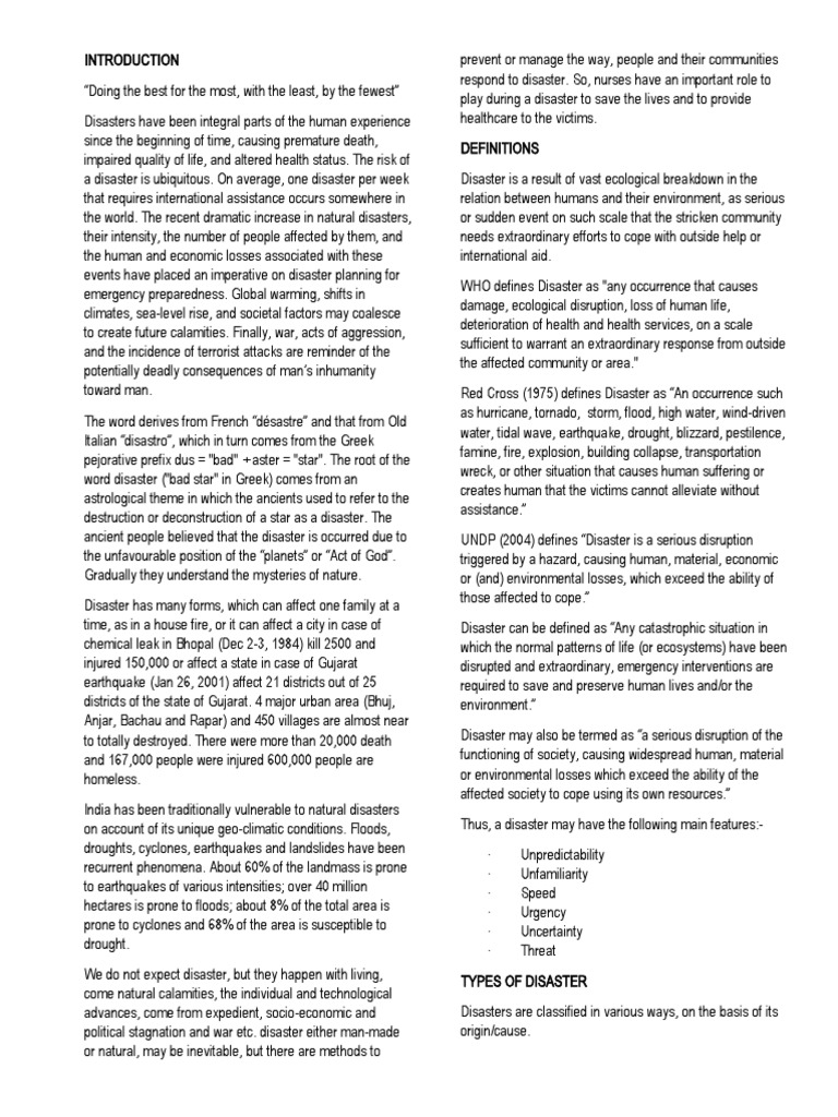 The Comprehensive Guide to Understanding Disasters Causes, Definitions