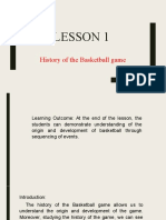 Lesson 1 HISTORY OF BASKETBALL GAME