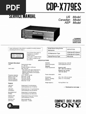 WOW‼️ Sony Cdp-X779es SM | PDF