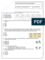 Prova Da V Etapa Matemática - Pedro Raimundo - 1°unidade