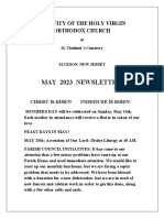 Nativity of The Holy Virgin Church - Newsletter - May, 2023