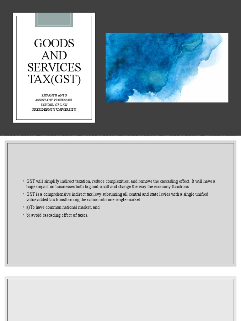 Understanding Goods and Services Tax (GST) | PDF