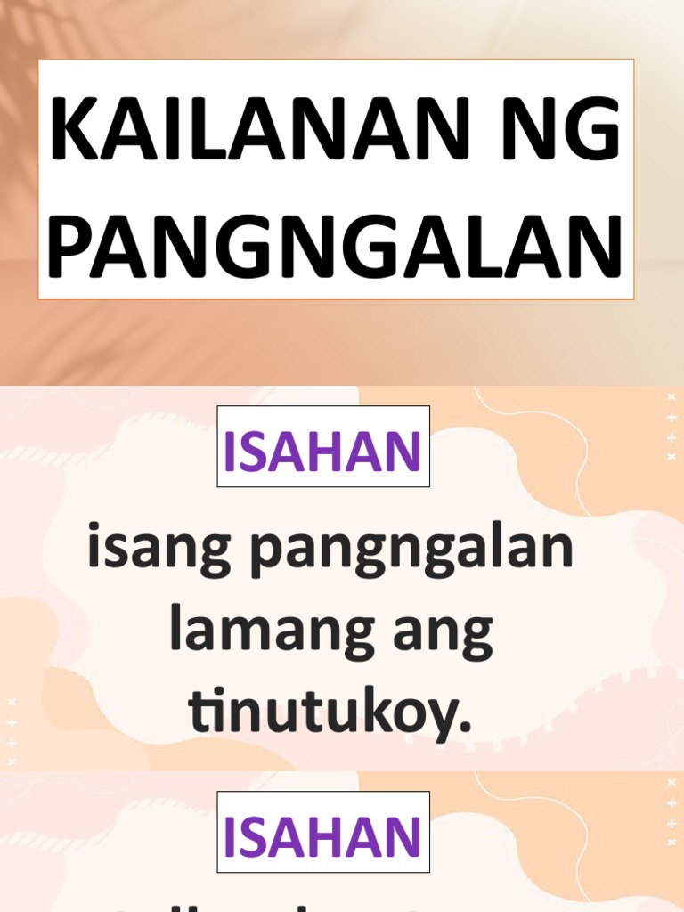 Kailanan NG Pangngalan | PDF