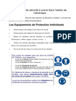 Consignes de Sécurité Dans L'atelier