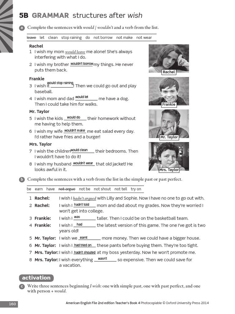 STRUCTURES AFTER WISH Worksheet 5B | PDF