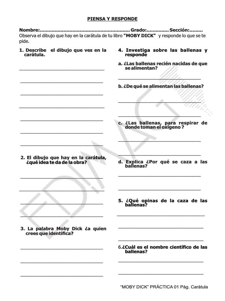 PRÁCTICA 1 - Moby Dick | PDF