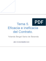 Tema 5. Eficacia e Ineficacia Del Contrato.: Yolanda Bergel Sainz de Baranda