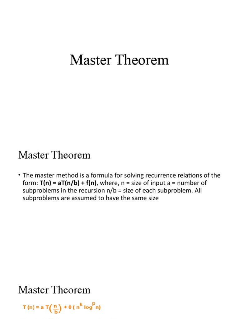 Master theorem pdf