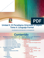 Unidad II: El Paradigma Orientado A Objeto. Tema 4: Lenguaje Formal