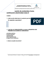 Prueba Evaluación de Contenidos Curso Certificación Electricidad Clase D