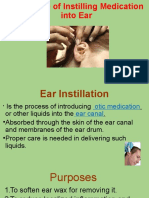 Procedure of Instilling Medication Into Ear