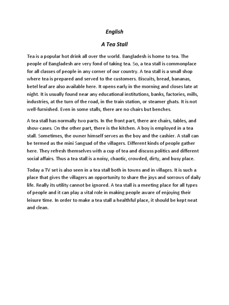 A Tea Stall PDF Natural Environment Trees