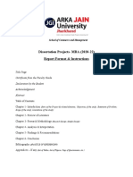 Dissertation Projects-MBA (2020-22) Report Format & Instructions