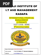 Balaji Institute of I.T and Management Kadapa: International Financial Management (17E00407)