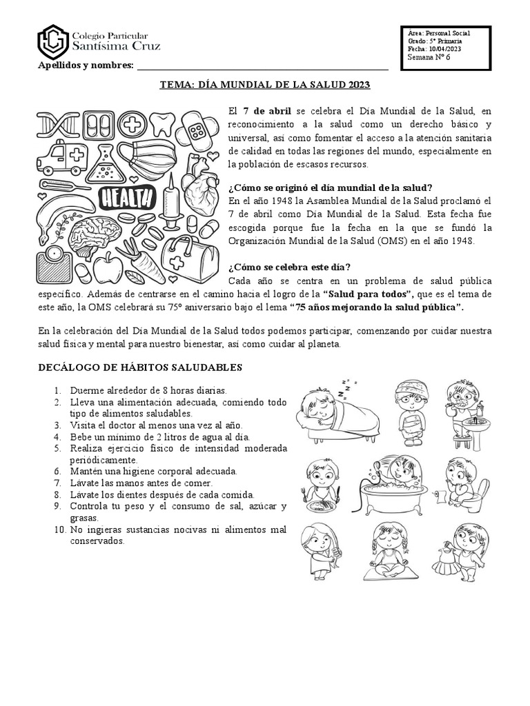 Actividades para el Día Mundial de la Salud | PDF