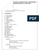 Lista de Utiles 2° y 1° Año 2022