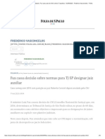 Fux Cassa Decisão Sobre Normas para TJ-SP Designar Juiz Auxiliar