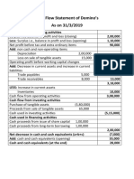 Cash Flow Statement of Domino