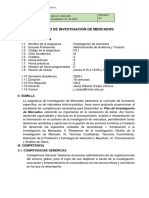 Sílabo de Investigación de Mercados: I. Datos Generales