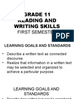 Developing Reading and Writing Skills in Grade 11