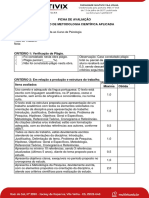 Ficha de Avaliação - Metodologia Científica Aplicada