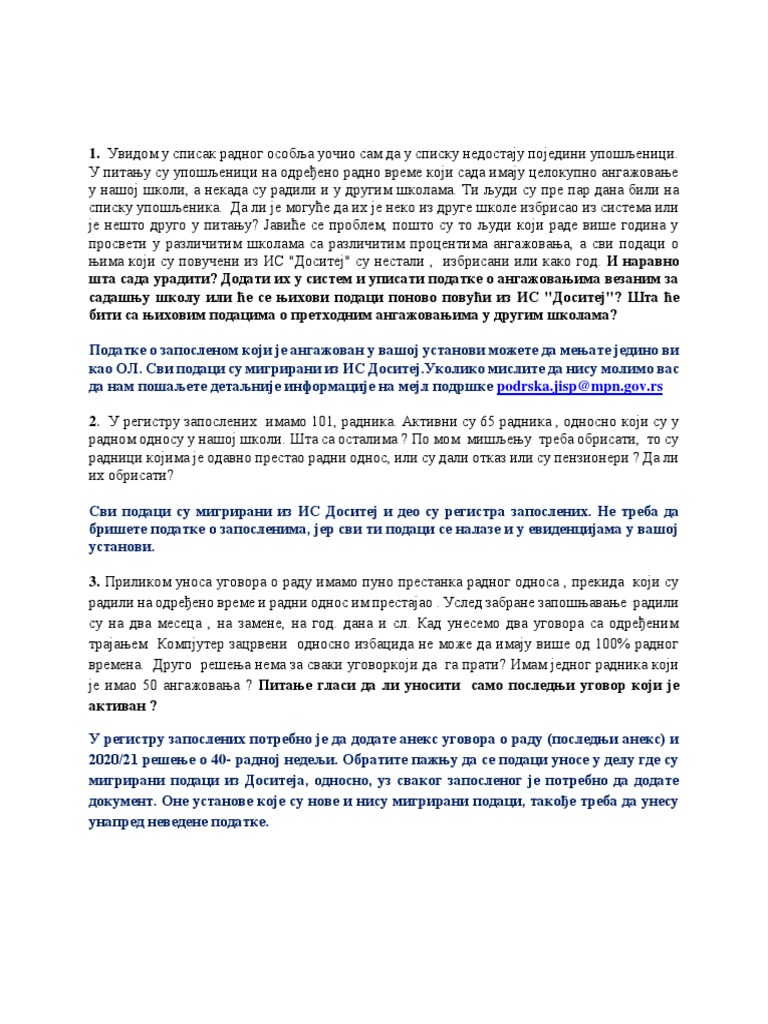 Питања и одговори- основне и средње школе 25.03.2021. | PDF