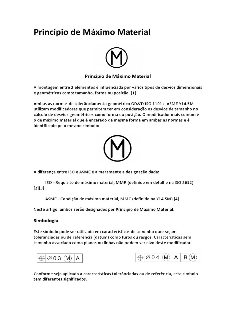 Princípio de Máximo Material: ISO e ASME | PDF | Esfera | Caixa alta e ...