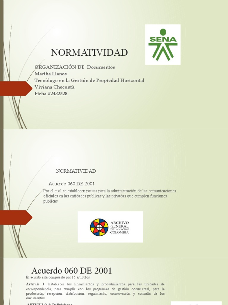 Lineamientos Acuerdo 060 de 2001 | PDF | Gestión de registros