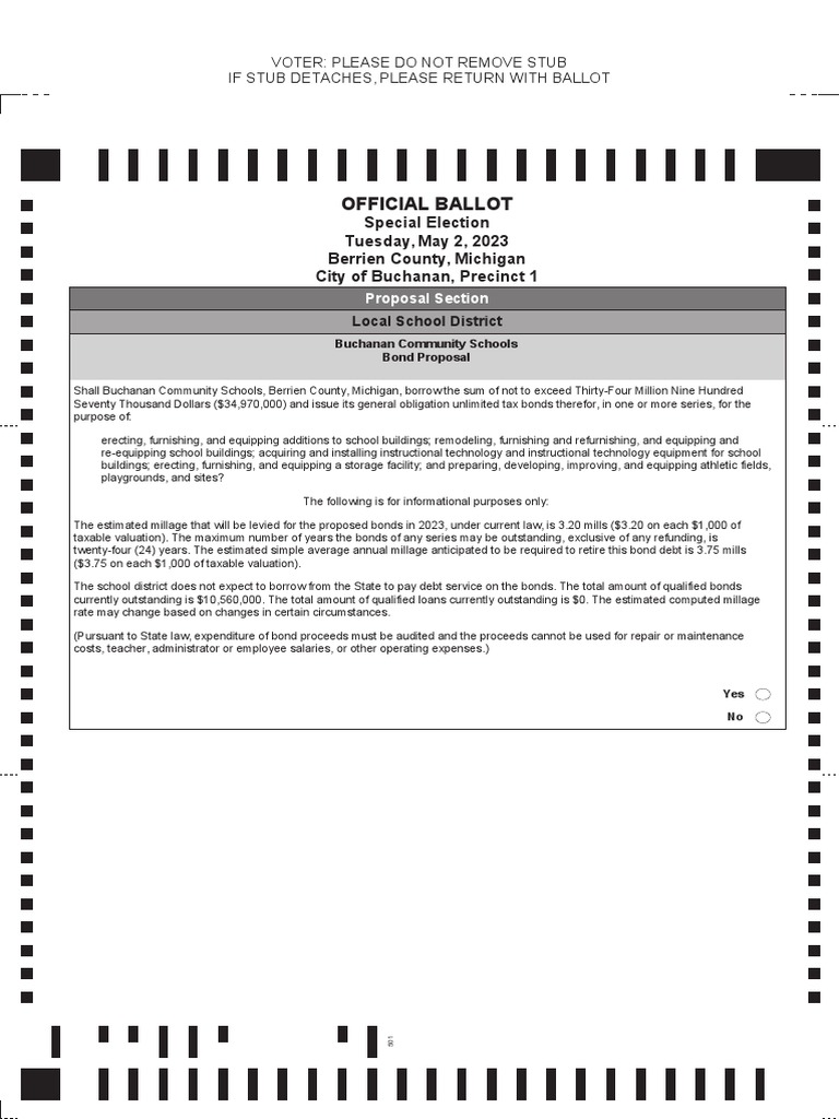 Berrien May Elections PDF Property Tax Debt