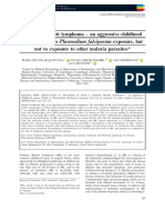 Endemic Burkitt Lymphoma - An Aggressive Childhood Cancer Linked To Plasmodium Falciparum Exposure, But Not To Exposure To Other Malaria Parasites