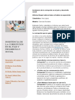 Insistencia de La Corrupción en El País y Desarrollo Social