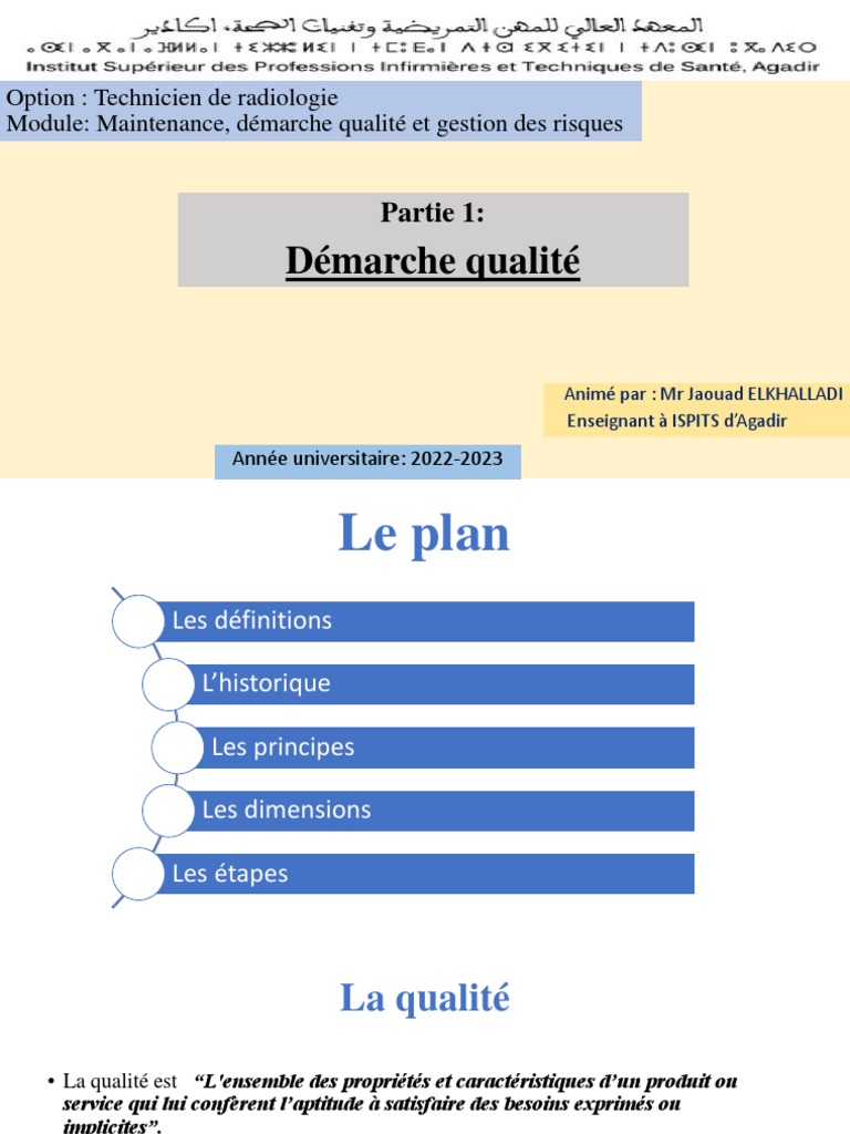 Démarche qualité en radiologie 2023 | PDF | Management de la qualité ...