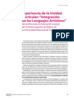 Experiencia de La Unidad Curricular: "Integración de Los Lenguajes Artísticos"