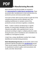 Batch Manufacturing Record Template Guide | PDF | Specification ...
