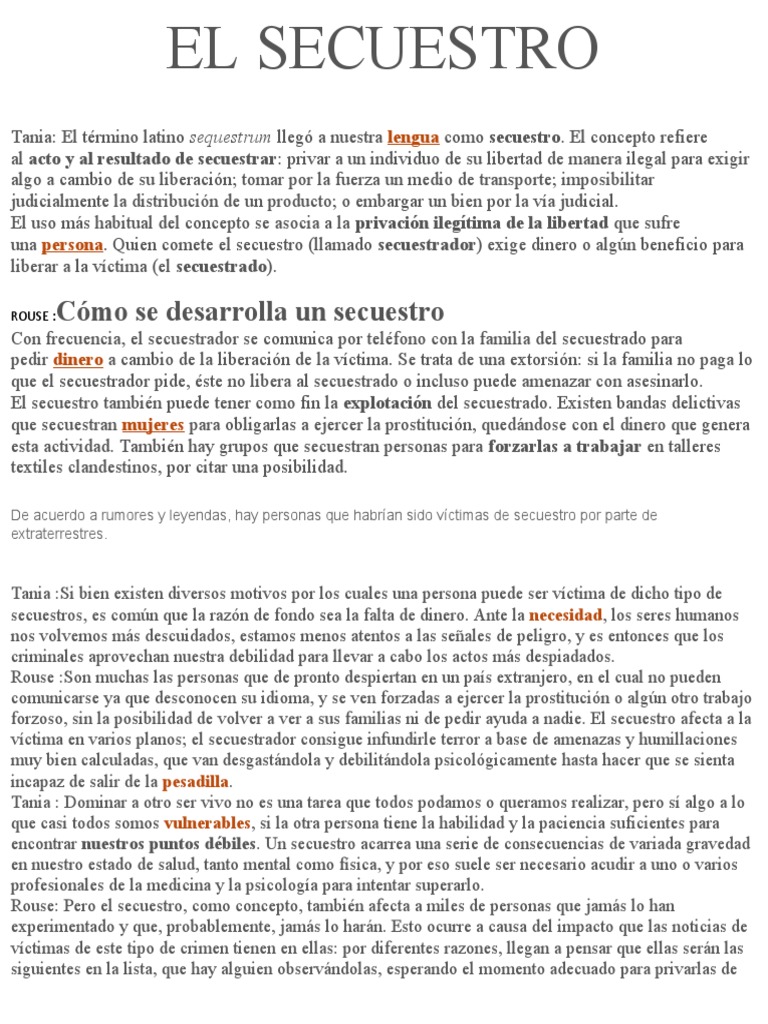 Tipos y consecuencias del secuestro | PDF | Secuestro
