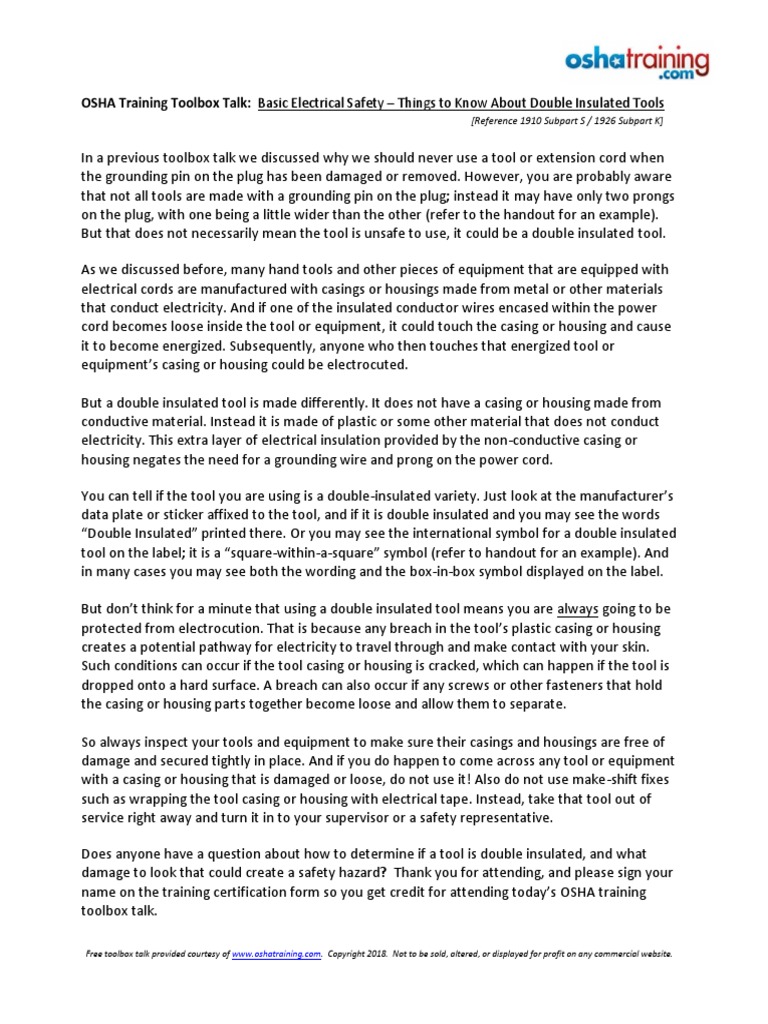 TBT Electrical Safety 3 PDF Insulator (Electricity) Electrical