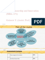 Entrepreneurship and Innovation (MBA-671) Getasew Y. (Assist. Prof.)