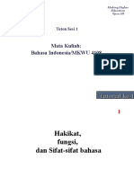 Mata Kuliah: Bahasa Indonesia/MKWU 4108: Tuton Sesi 1
