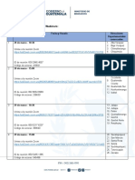 Programación de Webinars con enlaces y direcciones departamentales