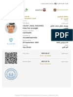Covid-19 Vaccination Card: Yousif Jamal Mohamed Khalfan Alnaqbi C2CP52255 C2CP52255 784200526871353 784200526871353