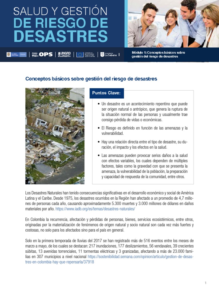 Gestión del Riesgo de Desastres en Salud | PDF | Riesgo | Reducción de ...