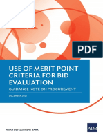 Use of Merit Point Criteria For Bid Evaluation