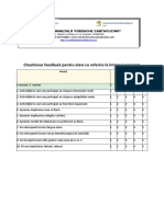 Chestionar Feedback Pentru Elevi Cu Referire La Întregul Program