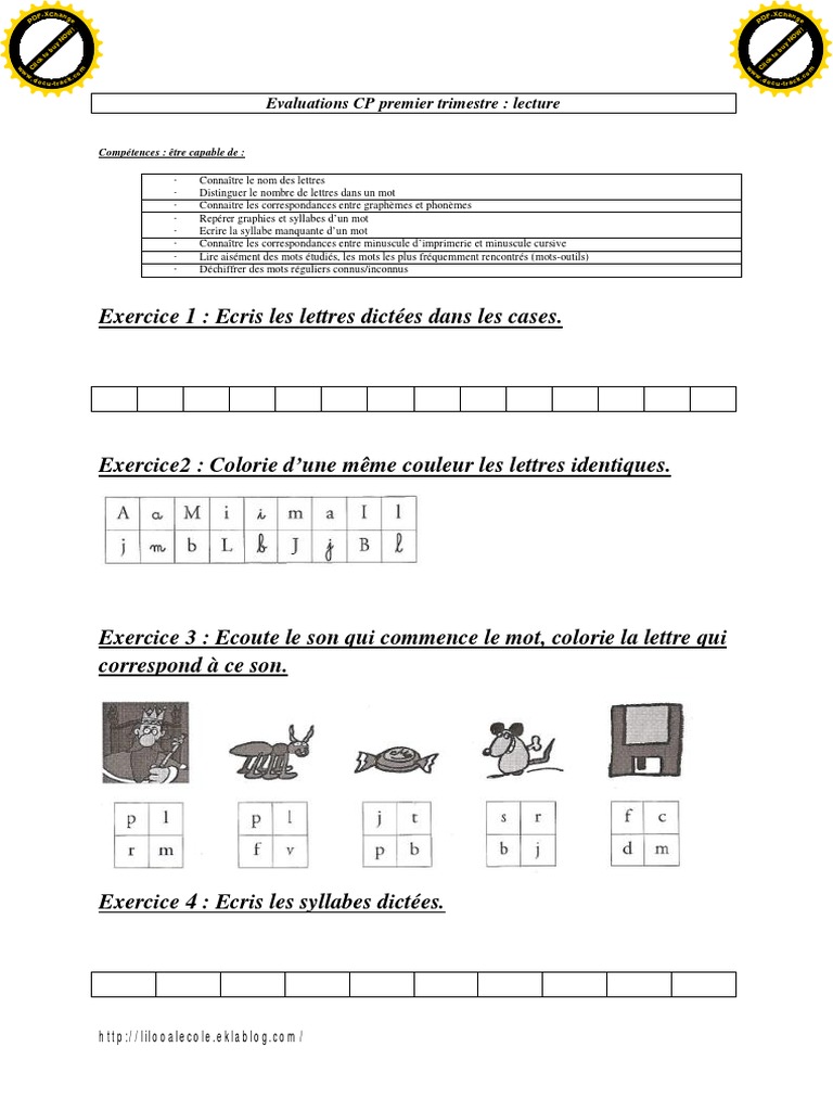 Exercices de lecture et syllabes CP | PDF