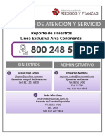 Directorio de Atencion Y Servicio: Reporte de Siniestros Línea Exclusiva Arca Continental