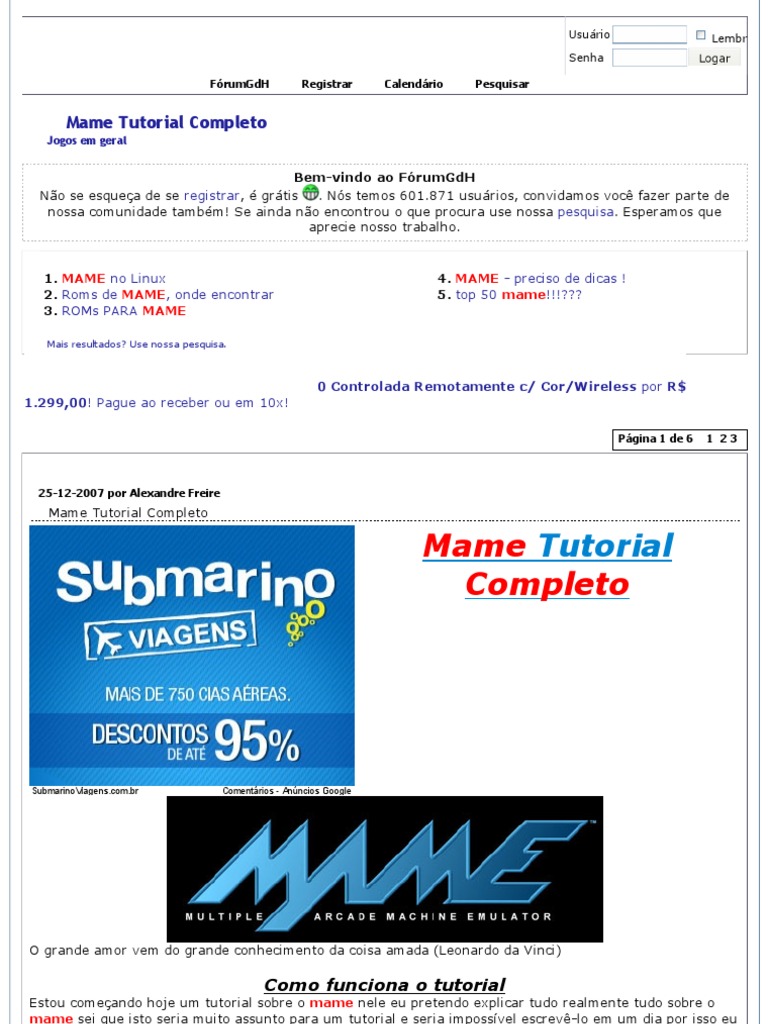 Tutorial Completo sobre MAME | PDF | Emulador | Videogames