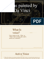 It Was Painted by Da Vinci: Passice and Active Voice