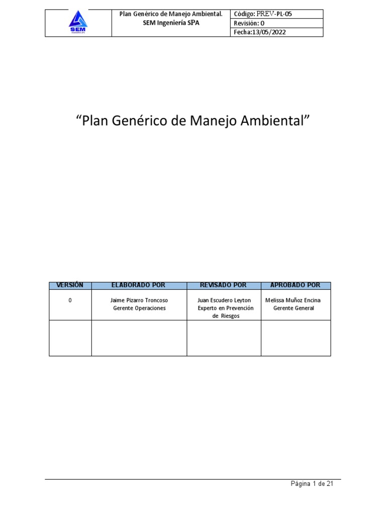 Plan de Manejo Ambiental | PDF | Residuos | Entorno natural