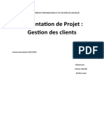 Présentation de Projet: Gestion Des Clients: Institut Supérieur D'Informatique Et de Gestion de Kairouan