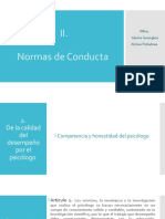 II. Normas de Conducta: Mtra. Gloria Georgina Alzina Peñalosa